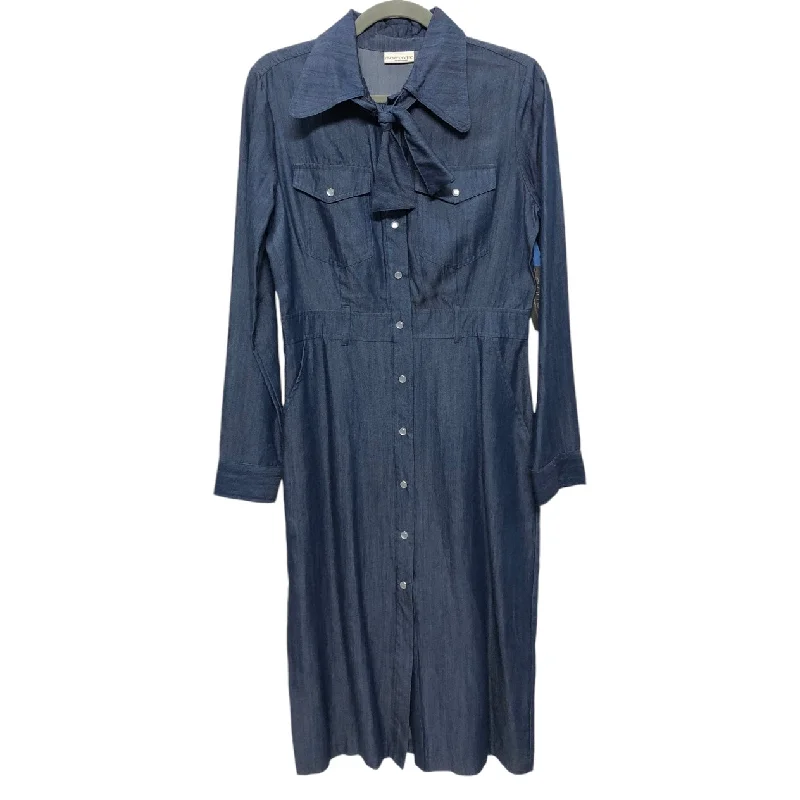 Dress Casual Midi By Eva Mendes In Blue, Size: 4